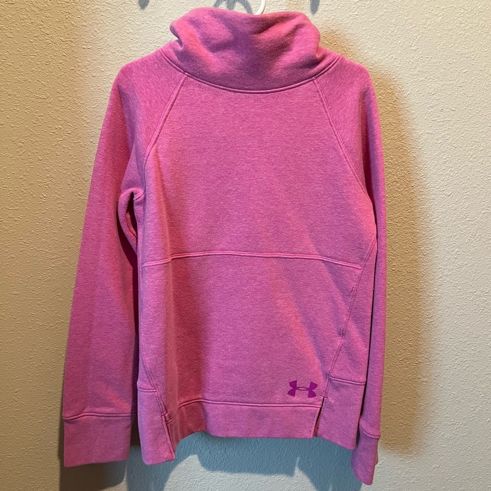 Under Armour size youth s pink cowl neck pullover sweatshirt